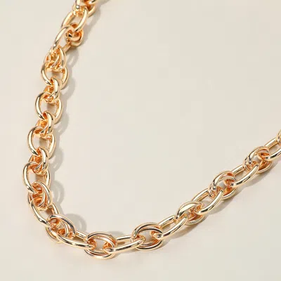 Fashnzfab Chunky Metal Chain Necklace In Gold