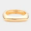 Fashnzfab Chunky Metal Hinged Bangle Bracelet Gold In Gold