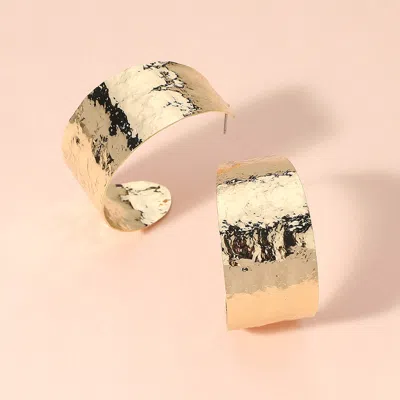 Fashnzfab Chunky Metal Hoop Earrings In Gold