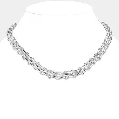 Fashnzfab Chunky Metal Link Chain Necklace In Multi
