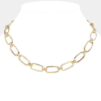 Fashnzfab Chunky Metal Paperclip Chain Necklace In Gold