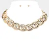 Fashnzfab Chunky Metal Plate Chain Necklace In Gold
