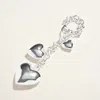 Fashnzfab Chunky Metal Puffy Heart Charm Keychain Bag Charm In Silver