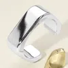 Fashnzfab Chunky Metal Square Cuff Bracelet Rhodium In Multi