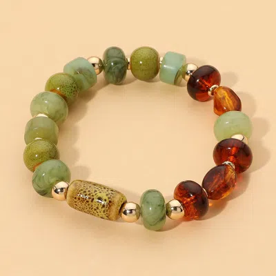 Fashnzfab Chunky Mixed Beaded Stretch Bracelet In Multi
