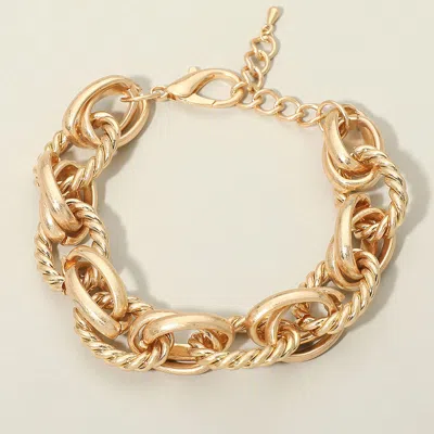 Fashnzfab Chunky Mixed Chain Link Bracelet In Red