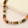 Fashnzfab Chunky Multicolor Resin Flat Disc Beaded Necklace In Multi