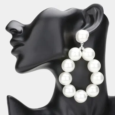 Fashnzfab Chunky Oversized Pearl Ball Beaded Dangle Earrings In Yellow