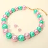 Fashnzfab Chunky Pearl Beaded Necklace In Green