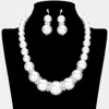 Fashnzfab Chunky Pearl Necklace In White