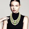 Fashnzfab Chunky Pearl Triple Layered Strand Necklace In Multi