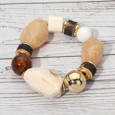 Fashnzfab Chunky Resin Beaded Stretch Bracelet In Multi