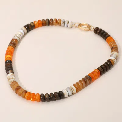Fashnzfab Chunky Resin Disc Beaded Necklace In Multi