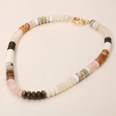 Fashnzfab Chunky Resin Disc Beaded Necklace In Multi
