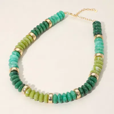 Fashnzfab Chunky Resin Disc Beaded Necklace In Multi