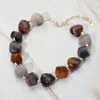 Fashnzfab Chunky Resin Pebble Beaded Statement Necklace In Brown