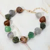Fashnzfab Chunky Resin Pebble Beaded Statement Necklace In Green