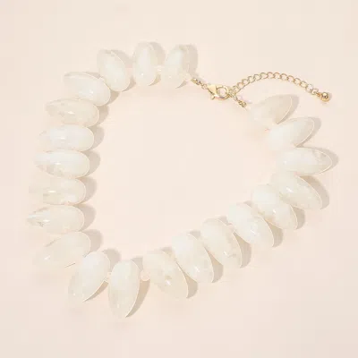 Fashnzfab Chunky Resin Pebble Beaded Statement Necklace In Multi
