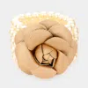 Fashnzfab Chunky Rose Pearl Bracelet Cream, Gold In Multi