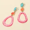 Fashnzfab Chunky Sparkly Open Teardrop Hoop Link Drop Earrings In Multi