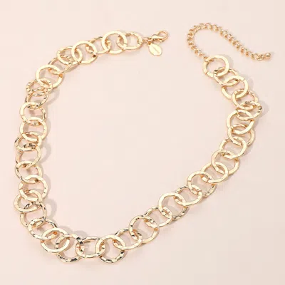 Fashnzfab Chunky Square Link Chain Necklace - Gold