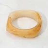 Fashnzfab Chunky Square Resin Bangle Bracelet In Brown
