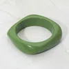 Fashnzfab Chunky Square Resin Bangle Bracelet In Green