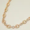 Fashnzfab Chunky Textured Link Chain Necklace In Gold