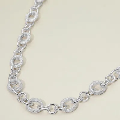 Fashnzfab Chunky Textured Link Chain Necklace In Metallic