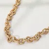 Fashnzfab Chunky Textured Metal Chain Necklace In Gold