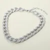 Fashnzfab Chunky Textured Metal Chain Necklace In Metallic