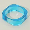 Fashnzfab Chunky Transparent Resin Square Bangle Bracelet Blue In Blue