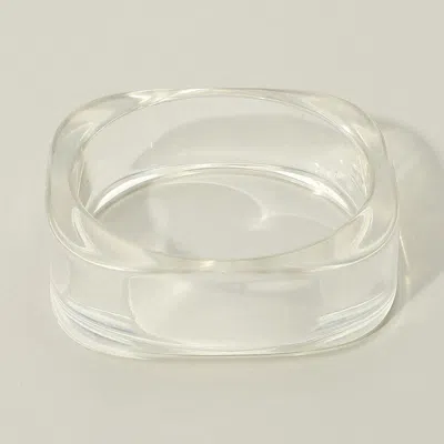Fashnzfab Chunky Transparent Resin Square Bangle Bracelet Clear In Multi