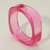 Fashnzfab Chunky Transparent Resin Square Bangle Bracelet Pink In Pink