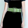 Fashnzfab Circle Buckle Belt In Green