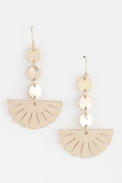 Fashnzfab Circle Flower Drop Earrings In Neutral