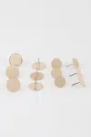 Fashnzfab Circle Stud Earrings Set In Gold