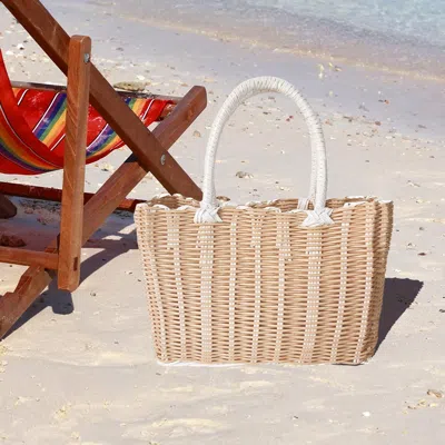 Fashnzfab Classic Basket Weave Tote Bag / Shoulder Bag In Multi