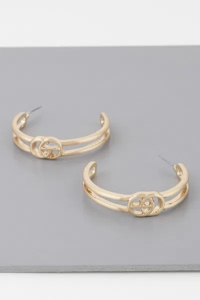 Fashnzfab Classic Cg Hoop Earrings In Gold