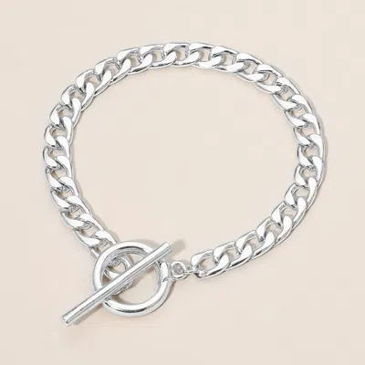 Fashnzfab Classic Chain Toggle Bracelet In Metallic