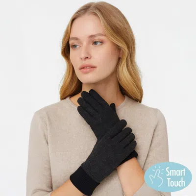 Fashnzfab Classic Knit Winter Touch Smart Gloves In Black