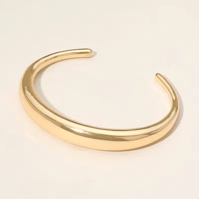 Fashnzfab Classic Polished Metal Cuff Bracelet In Gold