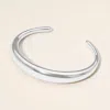 Fashnzfab Classic Polished Metal Cuff Bracelet In Silver