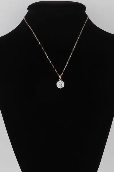 Fashnzfab Classic Rhinestone Chain Necklace In Gold