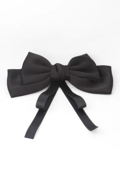 Fashnzfab Classic Ribbon Drop Hair Clip In Black