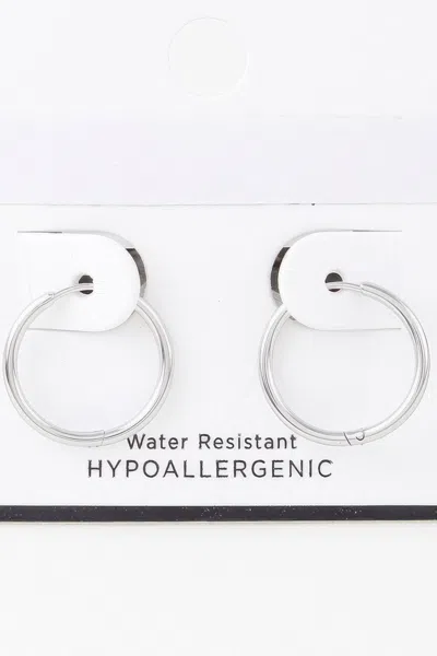 Fashnzfab Classic Shiny Hoop Earrings In Silver