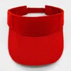 Fashnzfab Classic Solid Adjustable Sports Visor Hat In Red