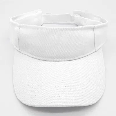 Fashnzfab Classic Solid Adjustable Sports Visor Hat In White