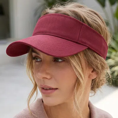 Fashnzfab Classic Solid Adjustable Sports Visor Hat In White