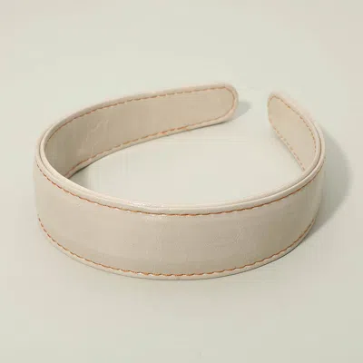 Fashnzfab Classic Stitched Faux Leather Wide Headband In Multi